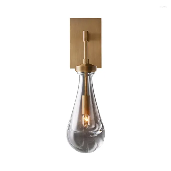 Lampes murales Vintage Goutte d'eau Cristal Chambre Lampe de chevet Nordique Luxe Designer Fond Étude Allée Décor Appliques Lumières