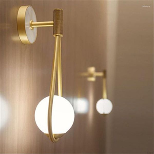 Lampes murales gouttelettes d'eau lumière moderne créatif nordique métal chaud chambre applique en verre blanc