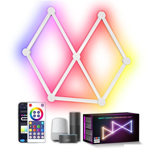 Lampes murales Wifi LED Lampe intelligente RGB Light Bar Modar DIY Atmosphère Nuit App Musique Rythme TV Rétroéclairage Chambre Salle de Jeux Décoration D Dhduv