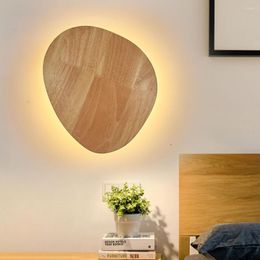 Lámparas de pared Lámpara de arte de madera Estilo chino LED Piso Estudio de noche El Sala de estar Dormitorio Decorativo simple