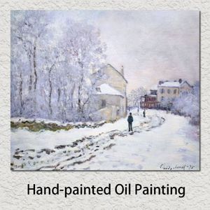 Peinture à l'huile d'art de paysage mural Neige à Argenteuil Claude Monet Reproduction d'œuvres d'art célèbres sur toile peinte à la main pour décoration murale 187s