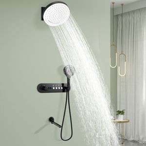 Système de douche de pluie à montage mural 320x320mm, panneau dissimulé, cascade murale thermostatique, ensembles de douche numériques LED