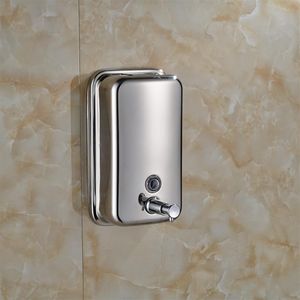 Distributeur de savon liquide pour shampoing de salle de bain en acier inoxydable 500 ml, finition chromée288J