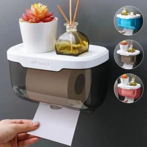 Wandmontage badkamer tissue box punch-vrij telefoonhouder rek toiletpapier houder waterdicht plank organisator papieren handdoekhouder