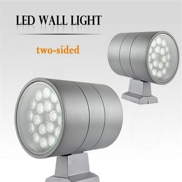 Lámpara de montaje en pared LED 36W ARRIBA ABAJO Cilindro lateral Aluminio DOLUMBIA Focos IP65 impermeables para exteriores Lampara Rojo Verde Blanco cálido C282o