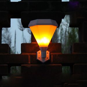 Wandbevestiging Solar Fire Light, 51led flikkerend vlameffect Zonnemuurlicht voor buitentuin Patio tuinhekhekpoort voordeur