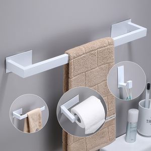 Support de toilettes murales porte-toile adhésive de cuisine blanche en papier rouleau en papier rond suspendu rack de serviette accessoires de salle de bain wc