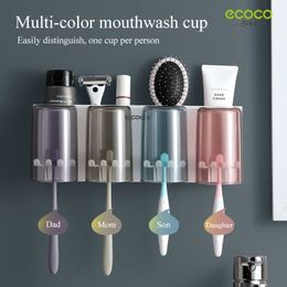 Support mural Porte-brosse à dents Distributeur automatique de dentifrice Squeezer Multi-fonctionnel Accessoires de salle de bain Organisateur Rack 210322