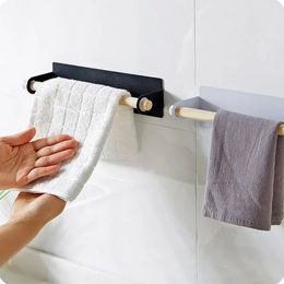 Estante de colgadora de toallas de montaje en la pared gabinete de cocina soporte para colgantes estante de almacenamiento organizador de baños rollo de baño soporte de toalla de toalla