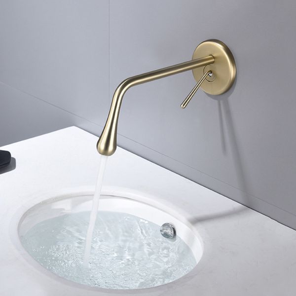 Mur monte salle de bain robinet solide laiton mat matte noire goutte de goutte de goutte de mélangeur d'eau froide goutte-pistolet gris