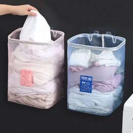 Organizador de lavandería para baño montado en la pared, cesta de lavandería plegable, bolsa de lavandería para ropa sucia, bolsa de almacenamiento para el hogar