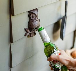 Ouvre-bouteille mural hibou ornements en fonte ouvre-bouteille pour bière Soda bouchon en verre ouvre-bouteille accessoires de cuisine Supplie