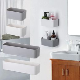 Caja de almacenamiento cosmético montada en la pared estante de almacenamiento de baño estante de pared adhesivo organizador de colgante de colgilla de control remoto decoración del hogar