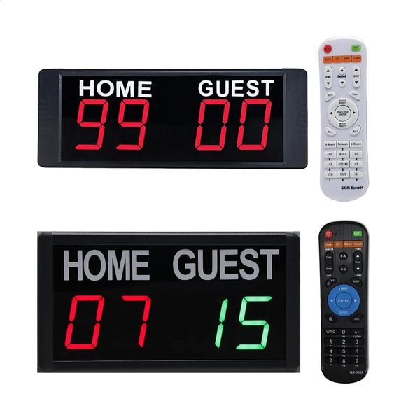 Tableau de bord numérique électronique mural, minuterie, télécommande, affichage LED, comptage, gardien de score pour le sport de basket-ball de badminton 240127