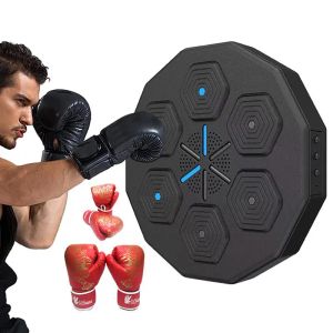 Machine de boxe musicale murale à LED, dispositif d'entraînement intelligent avec gants pour adultes et adolescents, exercice à domicile, cadeau amusant