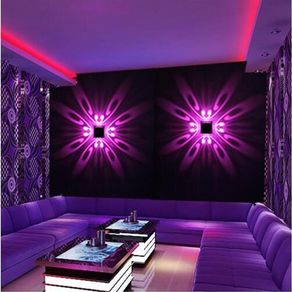 Lámpara de pared LED montada en la pared Proyección LED interior Iluminación colorida Mural Luminaria Luz de pared de fondo para el hogar el KTV Bar311H