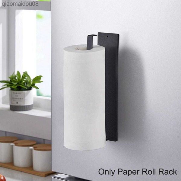 Soporte de toalla de adsorción magnética montado en la pared soporte de papel higiénico de buena capacidad de soporte de acero inoxidable para el hogar/baño L230704