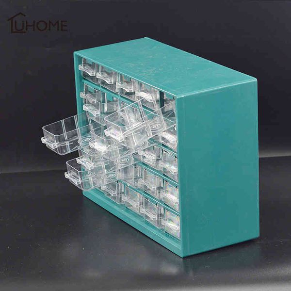 Boîte de rangement en plastique murale 25 grille/ensemble boîte de pièces boîte à outils boîte de composants électroniques résistance à puce à vis conteneur de stockage 210331