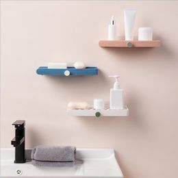 Boîtes à savon murales, porte-savons de vidange, salle de bains en plastique, toilettes créatives, support double couche non perforé