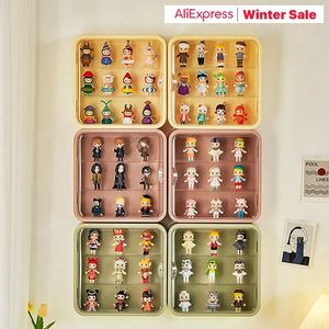 Boîte de rangement murale pour vitrine de figurines, présentoir aveugle en acrylique transparent, support anti-poussière, jouet de poupée 240125