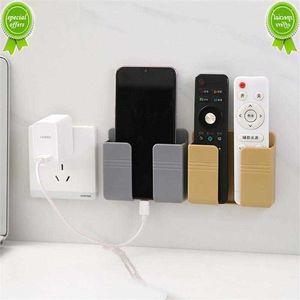 Wandmontage Opbergdoos Punch Gratis Organizer TV Afstandsbediening Gemonteerde Mobiele Telefoon Plug Oplaadrek Houder Voor Thuis Keuken