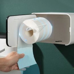Wand gemonteerd toiletpapierhouder waterdichte tissuedoos met lade plastic badkamer opslagrek