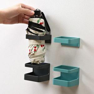 Muur gemonteerd overkoepelende rek paraplu draineer opslagrek multifunctionele plastic badkamer organizer paraplu houder emmer