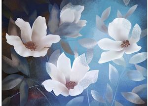 Muurpaneel Behang Handgeschilderde Magnolia Europese Muurschildering Achtergrond Muur Woonkamer Wallpaper 3D-schilderij