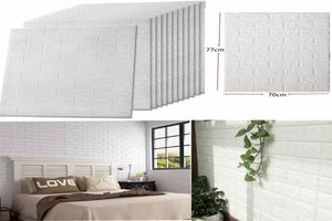 Papier peint 10 packs 3D Brick Wall Stickers Selfadhesive Pannel Decal PE Papier peigner et panneaux muraux pour murs TV8691796