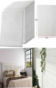 Wall Paper 10 Packs 3D bakstenen muurstickers Zelfadhesief paneel sticker Pe wallpaper peel en stokwandpanelen voor tv -wanden4345168