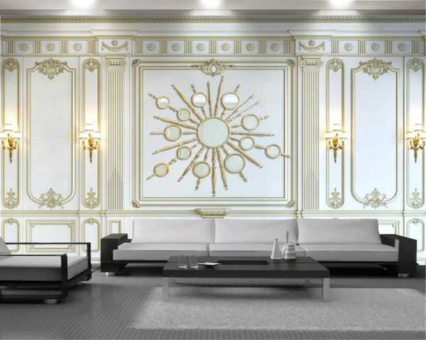 Papier peint européen colonne romaine fleur classique 3d papier peint salon chambre fond mur décoratif Mural papier peint