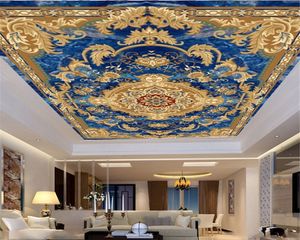 Wall Papers Home Decor Blue Marmeren Exquisite Bloem Beeld Woonkamer Slaapkamer Zenith Decoratie Muurschildering Behang