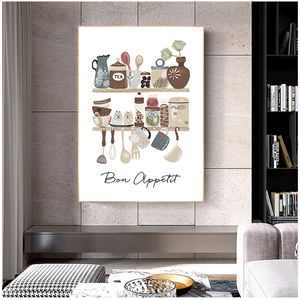 Wandfoto's schilderijen voor keuken huisdecoratie servies canvas schilderen muur kunst Nordico poster afdrukken print schilderen citaten woo