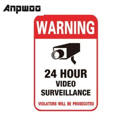 Wandsticker 24 uur CCTV Video Camerasysteem WAARSCHUWINGSMAATSteken Wall Decal Surveillance Monitor Sticker Public Area Security Supplies