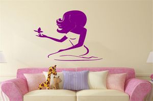 Sticker mural beauté femme spa salon autocollant mural papillon autocollants de beauté salon décoration spa boutique en vinyle peint 3090633