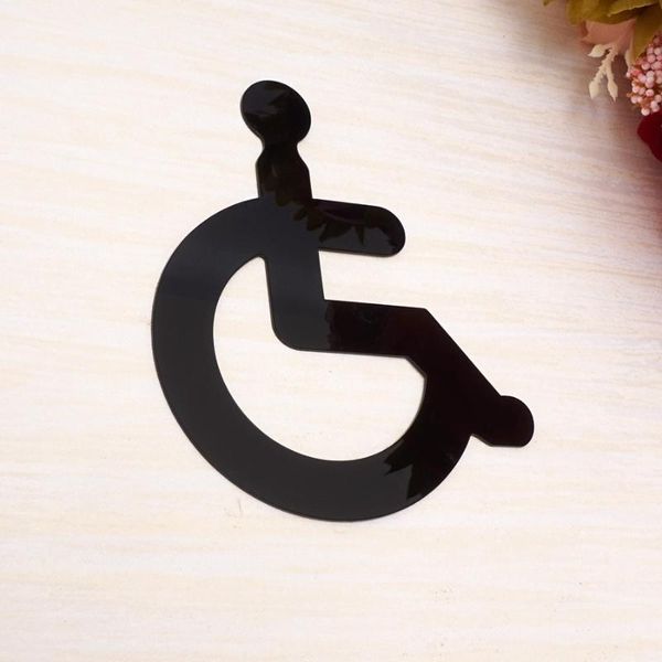 Autocollants muraux 1 pièces WC signe Instruction pour handicapés seulement acrylique miroir étiquette pour boutique publique décor à la maison handicapé toilette signalisation