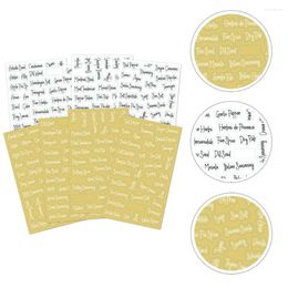 Wandstickers 1 Set 274pcs Ingrediënten Spices Label Spice Namen Labels (zwart wit)