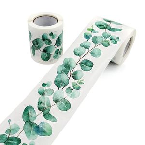 Muurstickers 10m Eucalyptus Blad Sticker Roll Bulletin Board Grens Decoratie Groene Planten Print Kant Decals Blackboard Frame