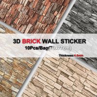 Stickers muraux 10 pièces 3D brique bricolage décor auto-adhésif étanche papier peint épais 5mm pour enfants chambre chambre autocollant briques