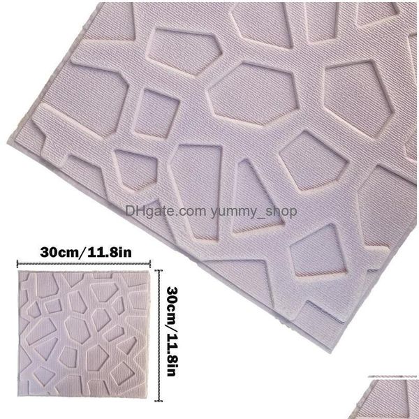 Pegatinas de pared 10 unids 3D Paneles adhesivos decorativos Decoración del dormitorio del hogar Papel tapiz impermeable Sala de estar Baño Niños Cocina TV 22042 Dhz7E