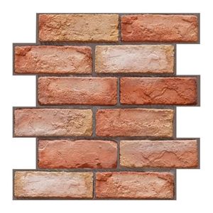 Pegatinas de pared 10 Unids 3D Faux Brick Peel and Stick Panel de Pared Autoadhesivo Rojo Cocina Azulejo Backsplash Más Grueso Impermeable Etiqueta de Pared 230629