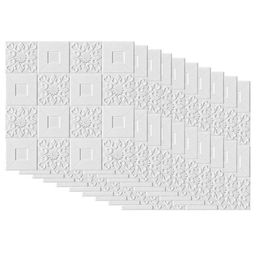 Stickers muraux 10pcs 3D auto-adhésif tuile brique panneau toit autocollant mousse fonds d'écran 2966