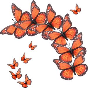 Wandstickers 10 stks 472 in Monarch Butterfly Decoration Fake Butterflies for Crafts Artificial Decor 3d Home 230822