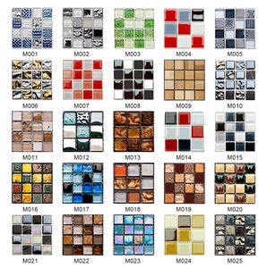 Stickers Muraux 10pcs Marbre Mosaïque Carreaux Autocollant Transferts Plat 2D Imprimé Couvertures Pour Cuisine Salle De Bains Peel Bâton Étanche Art Mural 230603