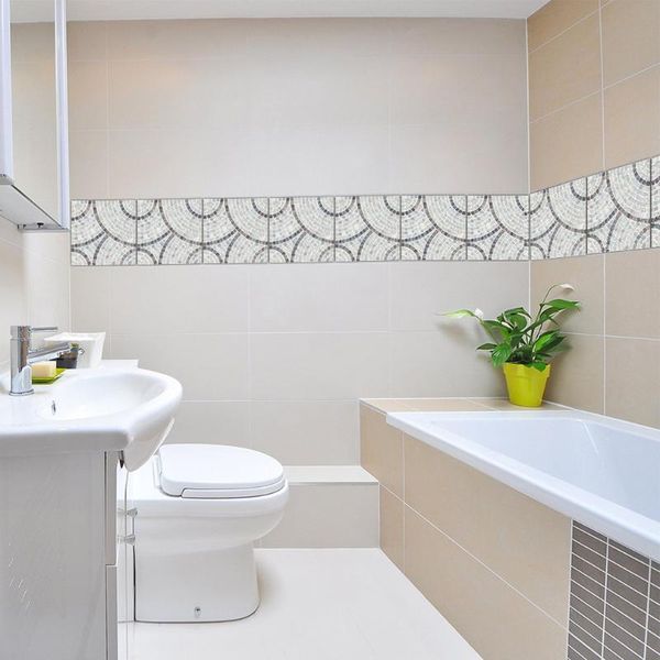 Autocollants muraux 10pcs / set mosaïque amovible conception carrelage auto-adhésif imperméable PVC maison salle de bains décoration cuisine décalque non décoloré