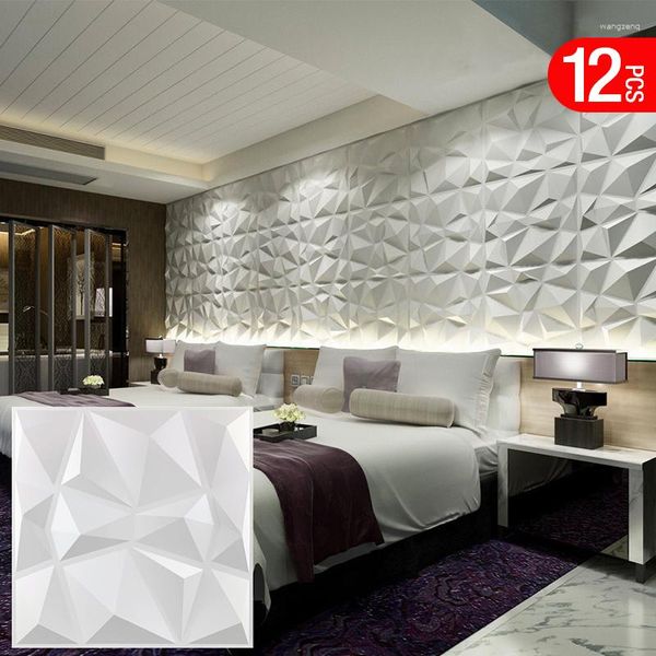 Pegatinas de pared 12 Uds 30x30cm 3D pegatina tridimensional decoración papel tapiz para habitación Mural impermeable baño cocina