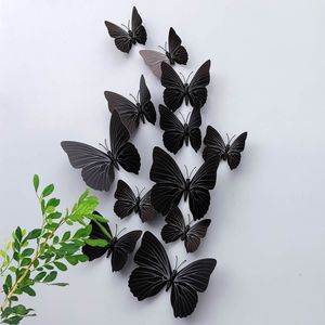Wandstickers 12 stks 3D Butterfly Diy Butterflies koelkast sticker Creative Kids Rooms Home Decor Wedding Decoratie 23082222