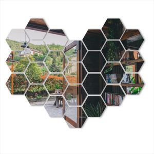 Muurstickers 12 stks/set 3D spiegelsticker Home Decor Hexagon Diy Art voor drop -schip huisdecoraties