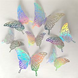 Muurstickers 12 stks Suncatcher Sticker 3D Effect Kristal Vlinders Mooie Vlinder voor Kinderkamer Sticker Woondecoratie 230829
