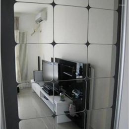 Autocollants muraux 15 pièces miroir autocollant carré carreaux acryliques auto-adhésifs pour chambre salle de bain décor à la maison Mural
